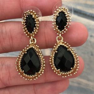Kendra Scott Vintage Black and Gold Drop Earrings